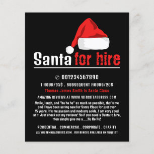 Santa Hat, Santa Claus Entertainer Advertising Flyer