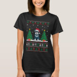 Santa Hat Schnauzer Dog Christmas Tree Lights Ugly T-Shirt<br><div class="desc">Santa Hat Schnauzer Dog Christmas Tree Lights Ugly Sweater</div>