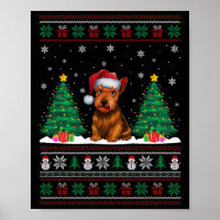 Santa Hat Scottish Terrier Dog Xmas Tree Lights Ug
