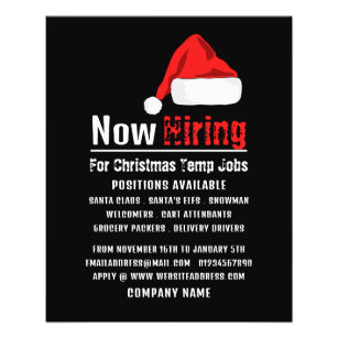 Santa Hat, Seasonal Recruitment Advertising Flyer
