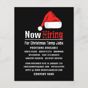 Santa Hat, Seasonal Recruitment Advertising Flyer