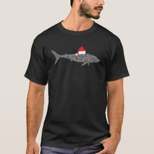 Santa Hat Shark Christmas  for Animal  Shark T-Shirt