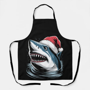 Santa Hat Shark Christmas Xmas Holiday Family Apron