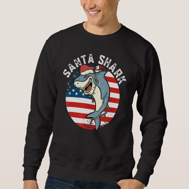 Santa Hat Shark Sweatshirt (Front)