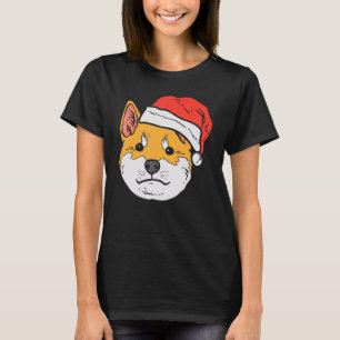 Santa Hat Shiba Inu Akita Akita Japanese Doge Chri T-Shirt