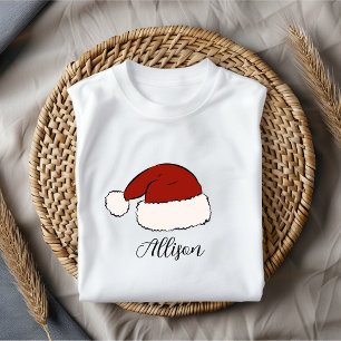 Santa Hat shirt, Custom name Christmas shirt
