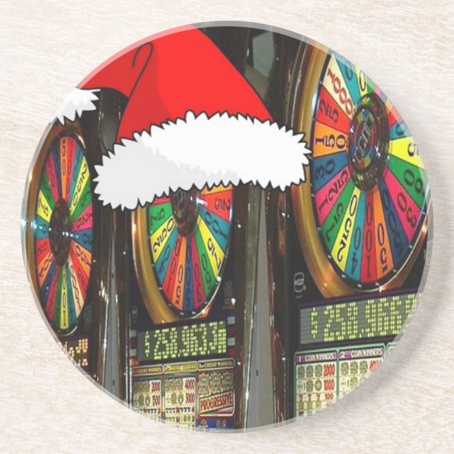 Santa Hat Slot Machines Coaster (Front)