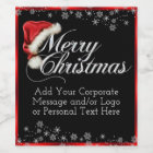 Santa Hat Snowflake Christmas Wine Bottle Labels