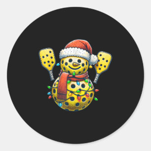 Santa Hat Snowman Family Matching Ckleball Christm Classic Round Sticker