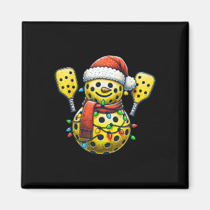 Santa Hat Snowman Family Matching Pickleball Chris Magnet