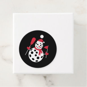 Santa Hat Snowman Family Xmas Matching Pickleball Favour Tags