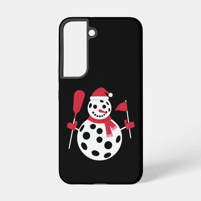Santa Hat Snowman Family Xmas Matching Pickleball  Samsung Galaxy S22 Case (Back)