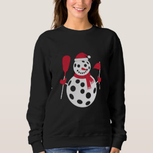 Santa Hat Snowman Family Xmas Matching Pickleball Sweatshirt