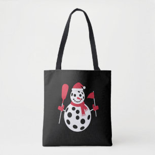 Santa Hat Snowman Family Xmas Matching Pickleball  Tote Bag
