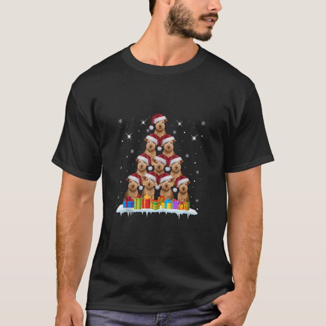 Santa Hat Soft Coated Wheaten Terrier Dog Lovers X T-Shirt (Front)
