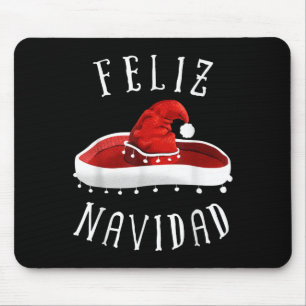 Santa Hat Sombrero Christmas Mexico Feliz Navidad Mouse Pad