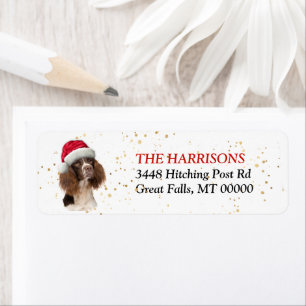 Santa Hat Springer Spaniel Return Address Label
