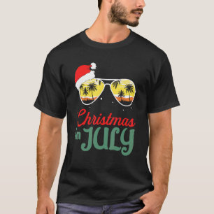 Santa Hat Sunglasses Summer Christmas In July 1 T-Shirt