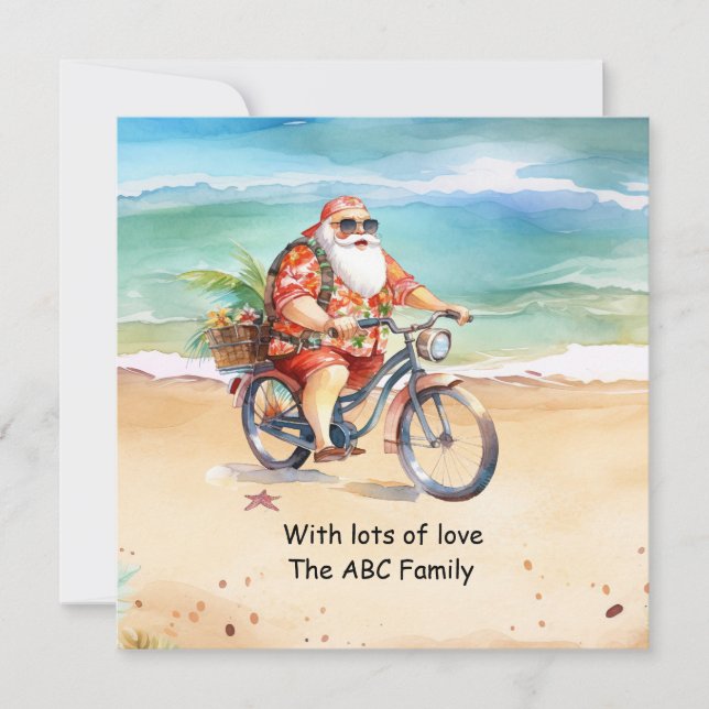 Santa Hat Sunglasses Summer Christmas In July Holiday Card (Front)
