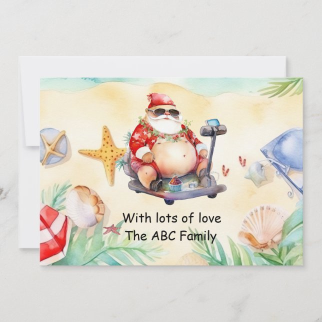 Santa Hat Sunglasses Summer Christmas In July Holiday Card (Front)