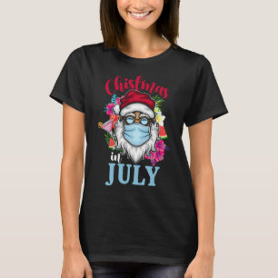 Santa Hat Sunglasses Summer Christmas In July T-Shirt
