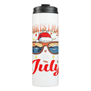 Santa Hat Sunglasses Summer Party TShirt Christmas Thermal Tumbler