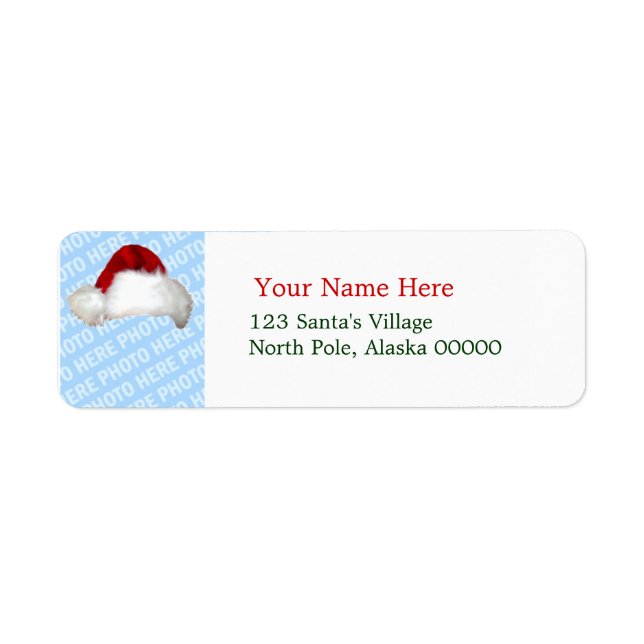 Santa Hat Template Christmas Return Address Labels (Front)