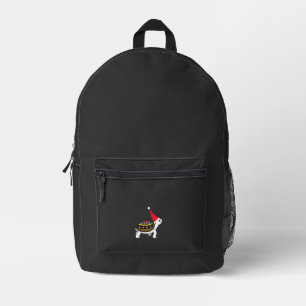 Santa Hat Tortoise - Vintage Sea Turtle Xmas Ugly Printed Backpack