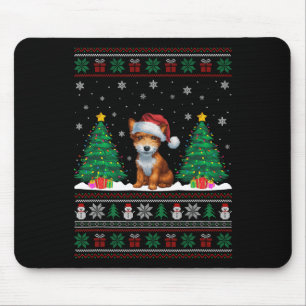 Santa Hat Toy Fox Terrier Dog Xmas Tree Lights Ugl Mouse Pad