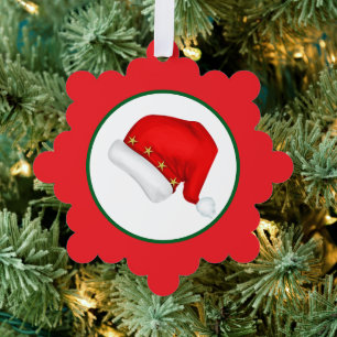 Santa hat tree decoration card