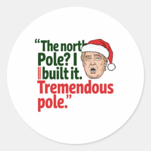Santa Hat Trump Make Christmas Great Again Funny U Classic Round Sticker