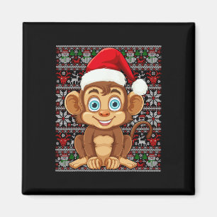 Santa Hat Ugly Sweater Men Women Kids Christmas Mo Magnet