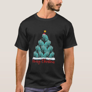 Santa Hat Ugly Xmas Funny Chameleon Christmas Tree T-Shirt