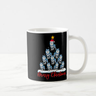 Santa Hat Ugly Xmas Funny Wolf Christmas Tree  Coffee Mug