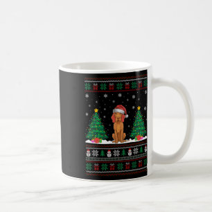 Santa Hat Vizsla Dog Christmas Tree Lights Ugly Sw Coffee Mug