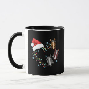 Santa Hat With Horses Equestrian Santa Christmas Mug