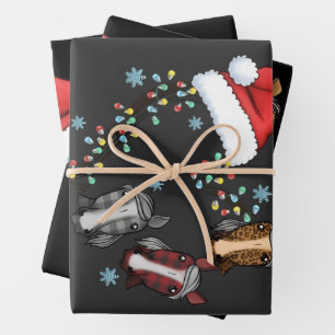 Santa Hat With Horses Equestrian Santa Christmas Wrapping Paper Sheet