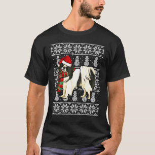 Santa Hat Xmas Japanese Chin Ugly Christmas T-Shirt