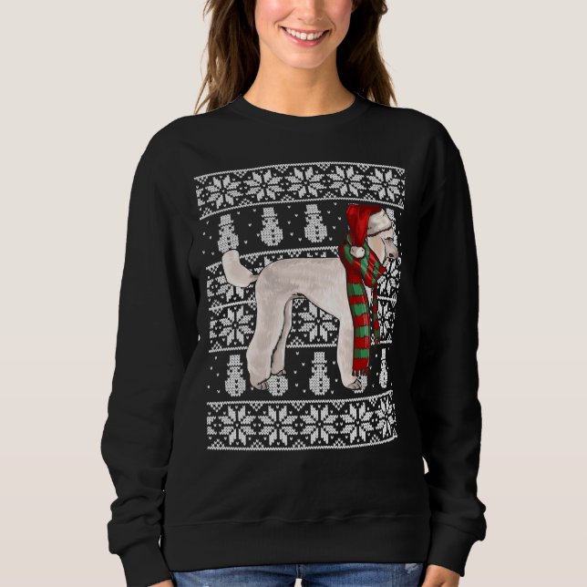 Santa Hat Xmas Poodle Ugly Christmas Sweatshirt (Front)