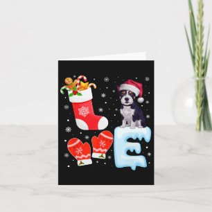 Santa Hat Xmas Stocking American Staffordshire Ter Card
