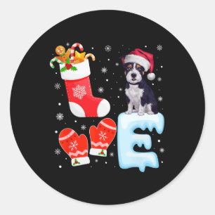 Santa Hat Xmas Stocking American Staffordshire Ter Classic Round Sticker