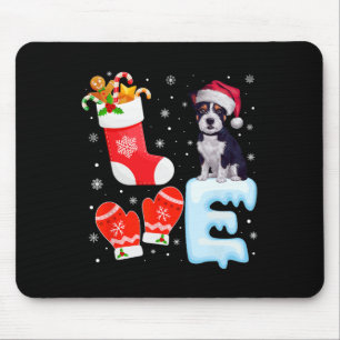 Santa Hat Xmas Stocking American Staffordshire Ter Mouse Pad