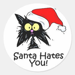 Santa Hates You Classic Round Sticker