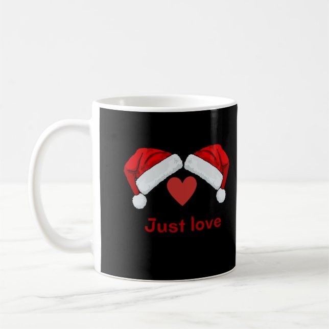 Santa hats-just love coffee mug (Left)