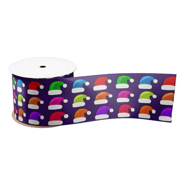santa hats ribbon satin ribbon (Spool)