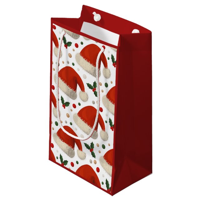 Santa Hats Small Gift Bag (Front Angled)