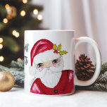 Santa Have Yourself a Merry Little Christmas Name Coffee Mug<br><div class="desc">This sweet and simple mug features my sweet classic hand drawn Santa Claus on both sides and a modern script font that reads "Have yourself a merry little Christmas".  Add your name to personalise it.  Original art by Malissa Melrose.</div>