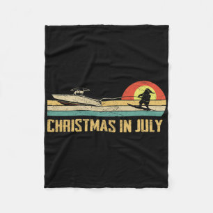 Santa Hawaiian Surfing Christmas Summer Surf Hawai Fleece Blanket