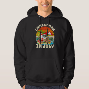 Santa Hawaiian Vintage Retro Surfing Santa Christm Hoodie