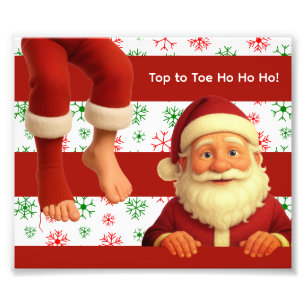 Santa Head & Legs North Pole Fun Christmas DesigN Photo Print